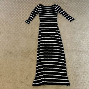 Black and white striped Maxi dress